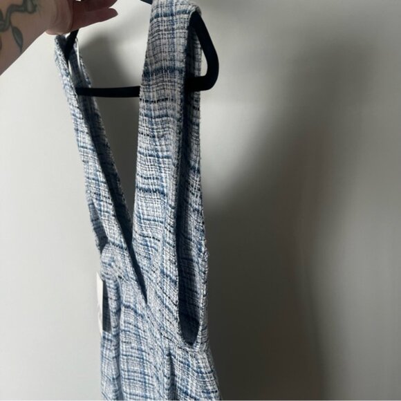 NWT ZARA Doublebreasted Blue Tweed Pinafore Playsuit Dress - Picture 15 of 15